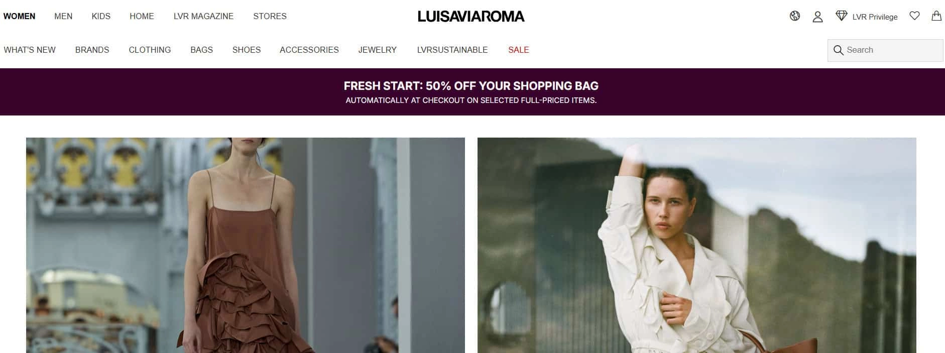Luisaviaroma početna stranica
