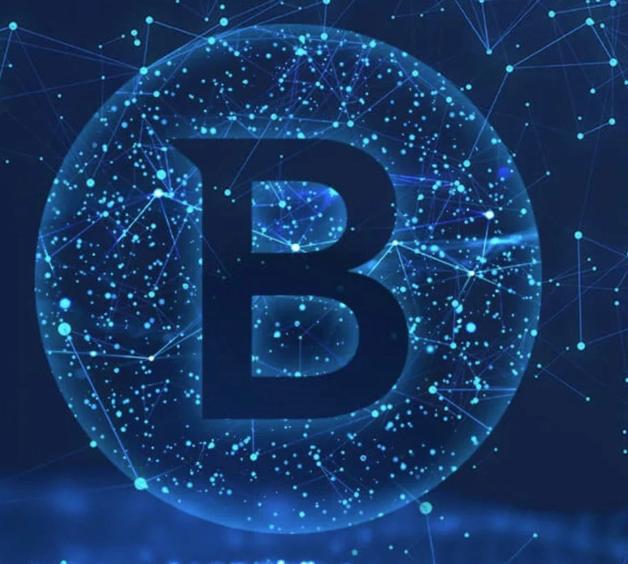 Bitdefender logo unutar digitalne mreže tačaka i linija, simbolizujući tehnologiju.