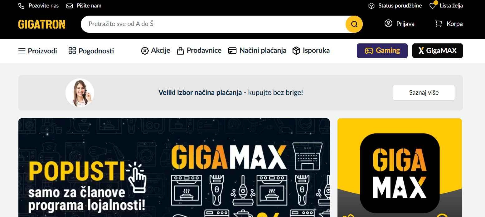 Gigatron početna stranica