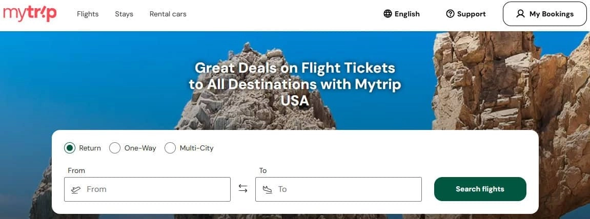 MyTrip početna stranica