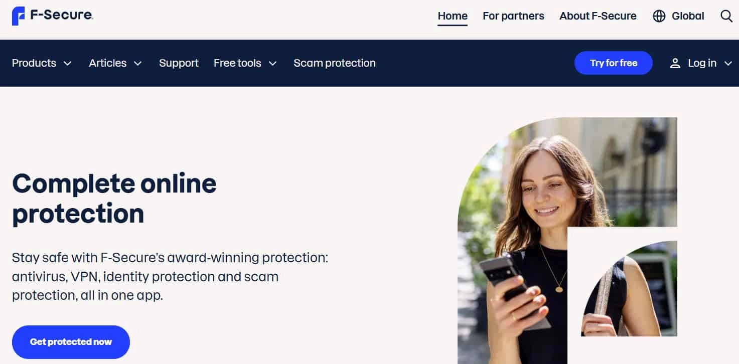 F-Secure početna stranica