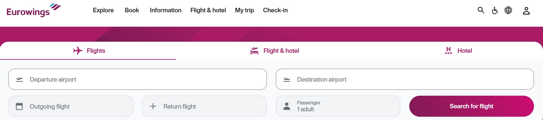 Eurowings početna stranica